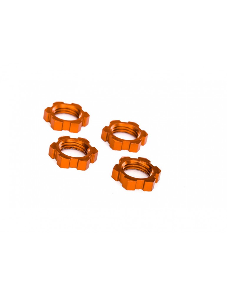 Traxxas Wheel nuts, splined, 17mm, serrated (orange-anodized) (4)