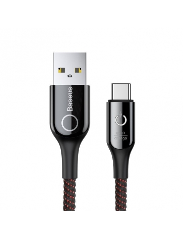 Baseus C-shaped Cable USB-C LED QC 3.0 1m (Black)