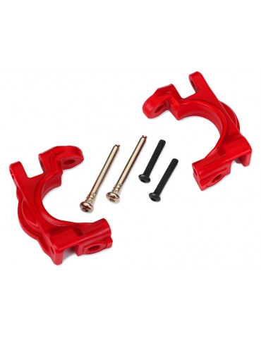 Traxxas Caster blocks, extreme heavy duty, red (left & right) (for use with 9080 upgrade kit)
