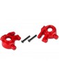 Traxxas Steering blocks, extreme heavy duty, red (left & right) (for use with 9080 upgrade kit)