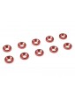 Washer for M3 Flat Head Screws OD 8mm Aluminium Red (10)