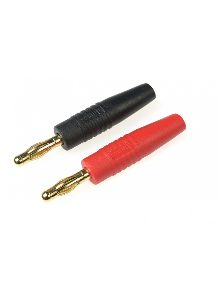 Banana Gold Plated 4.0mm Red + Black (1 set)