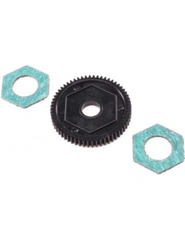 Losi Spur Gear with Slipper Pads, 60T 0.5M: Mini-T 2.0