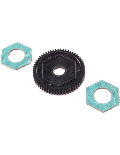 Losi Spur Gear with Slipper Pads, 60T 0.5M: Mini-T 2.0