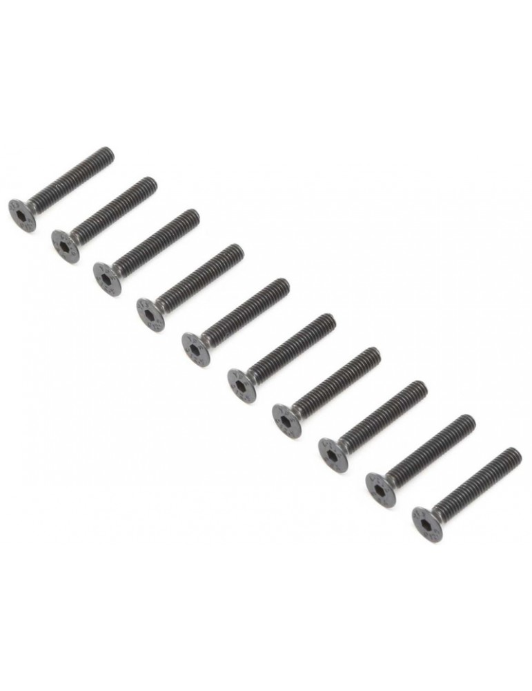 Losi Flat Head Screws, Steel, Black Oxide, M4x25mm (10)
