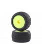 Losi 1/18 BK Bar Front/Rear 1.4 Pre-Mounted Tires, 12mm Hex, Yellow: Mini-T 2.0