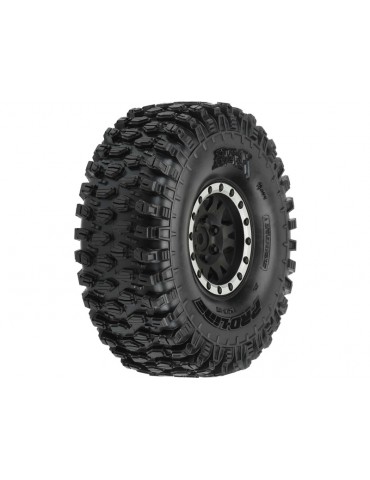 Pro-Line Wheels 1.9", Hyrax Predator Tires, Impulse H12 Black/Silver Wheels (2)