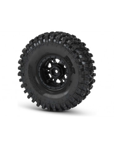 Pro-Line Wheels 1.9", Hyrax Predator Tires, Impulse H12 Black/Silver Wheels (2)