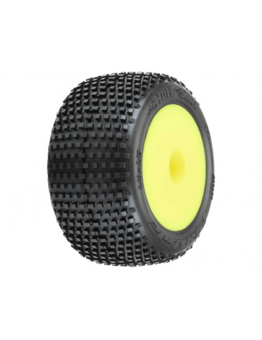 Pro-Line Wheels 1/18, Hole Shot Mini-T Tires, H8 Yellow Wheels (2)(Losi Mini-T)