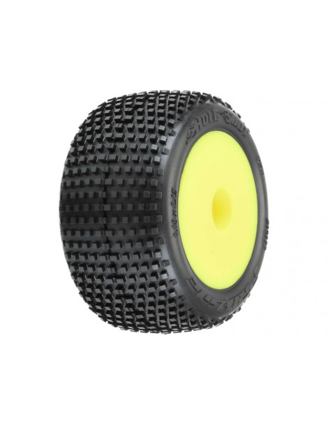 Pro-Line Wheels 1/18, Hole Shot Mini-T Tires, H8 Yellow Wheels (2)(Losi Mini-T)