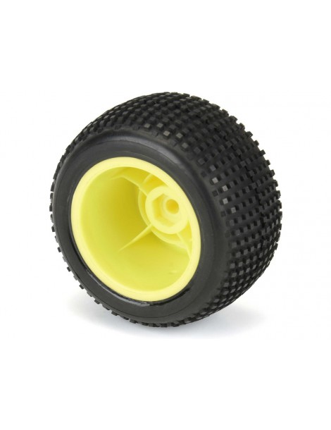 Pro-Line Wheels 1/18, Hole Shot Mini-T Tires, H8 Yellow Wheels (2)(Losi Mini-T)
