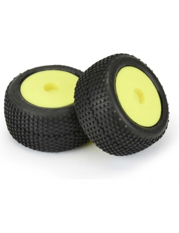 Pro-Line Wheels 1/18, Hole Shot Mini-T Tires, H8 Yellow Wheels (2)(Losi Mini-T)