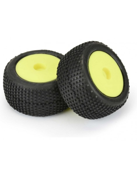 Pro-Line Wheels 1/18, Hole Shot Mini-T Tires, H8 Yellow Wheels (2)(Losi Mini-T)