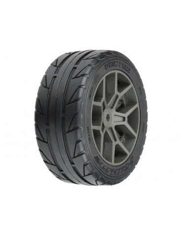 Pro-Line Wheels 2.4", Vector S3 35/85 Belted tires, Gray H14 Wheels (2)
