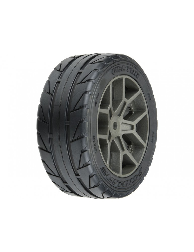 Pro-Line Wheels 2.4", Vector S3 35/85 Belted tires, Gray H14 Wheels (2)