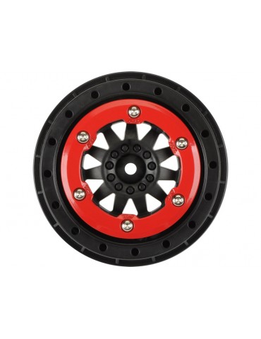 Pro-Line Wheels 2.2/3.0" F-11 H12 Short Course Red/Black (2)