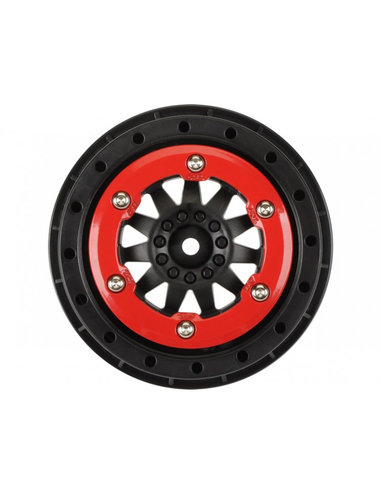 Pro-Line Wheels 2.2/3.0" F-11 H12 Short Course Red/Black (2)
