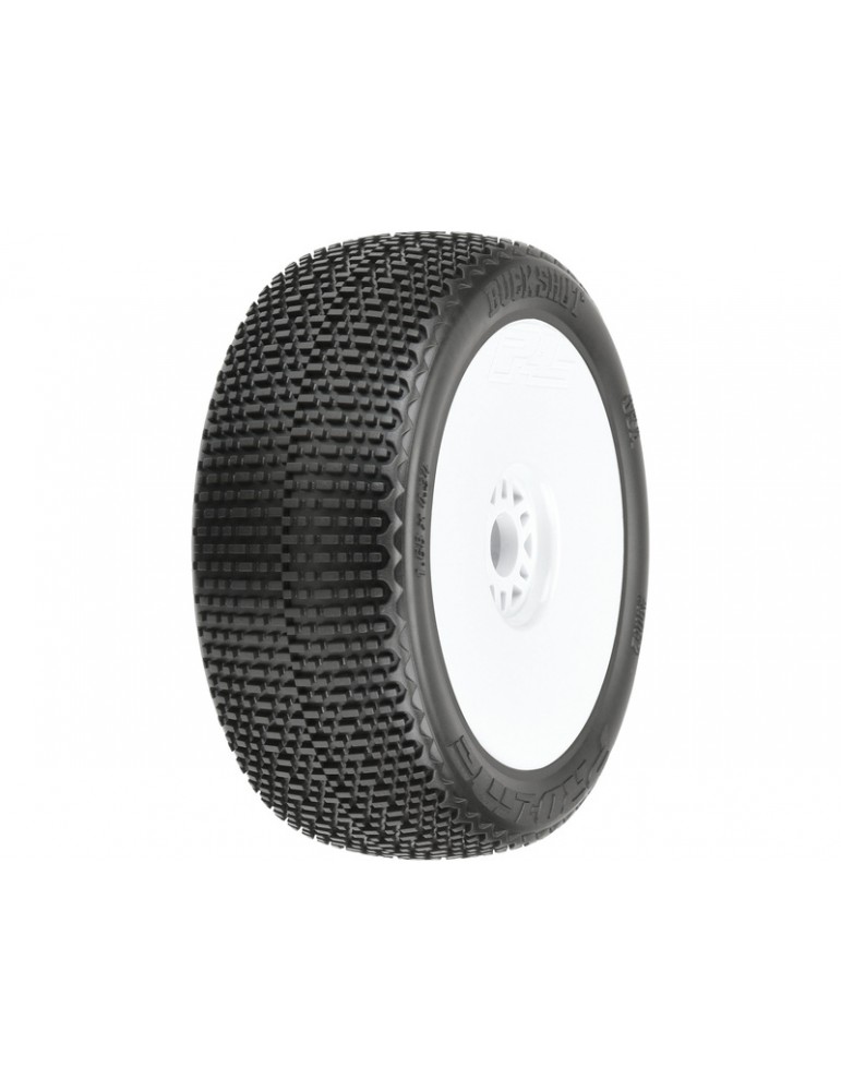 Pro-Line Wheels 3.3", Buck Shot M3 Buggy Tires, H17 White Wheels (2)