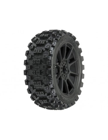 Pro-Line Wheels 3.3", Badlands MX M2 Buggy Tires, Mach 10 H17mm Black Wheels (2)