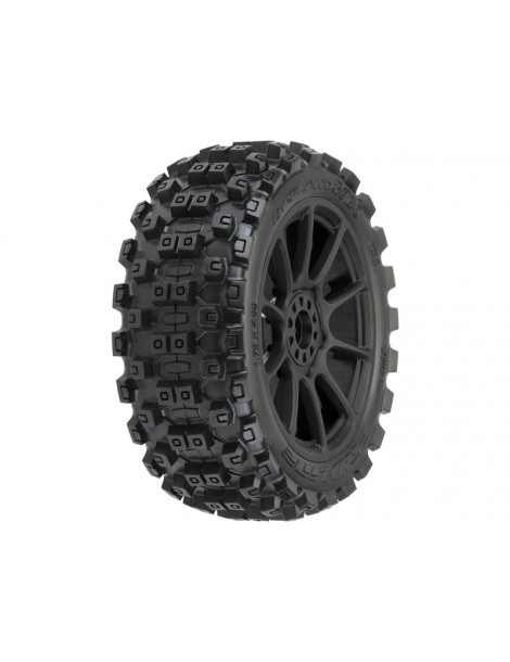Pro-Line Wheels 3.3", Badlands MX M2 Buggy Tires, Mach 10 H17mm Black Wheels (2)