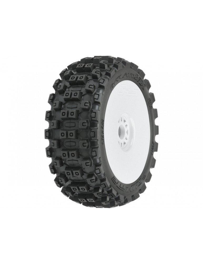 Pro-Line Wheels 3.3", Badlands MX M2 Buggy Tires, H17 White Wheels (2)