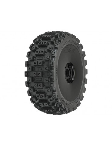 Pro-Line Wheels 3.3", Badlands MX M2 Buggy Tires, H17 Black Wheels (2)