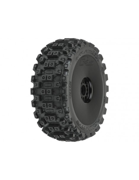 Pro-Line Wheels 3.3", Badlands MX M2 Buggy Tires, H17 Black Wheels (2)