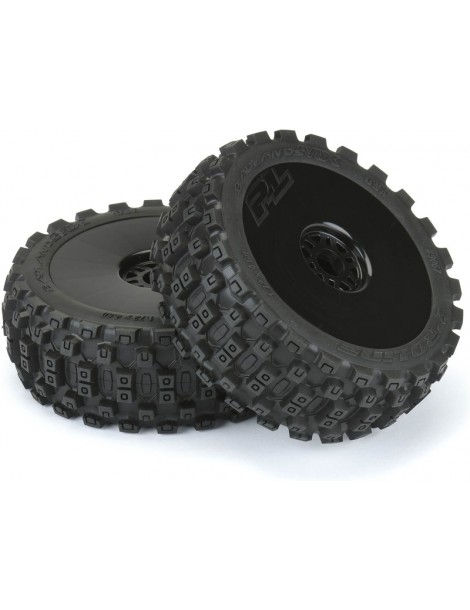 Pro-Line Wheels 3.3", Badlands MX M2 Buggy Tires, H17 Black Wheels (2)