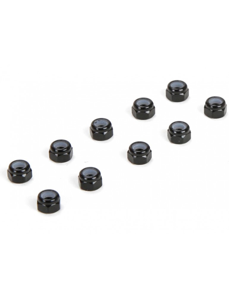 M3 Aluminum Lock Nuts, Black (10)