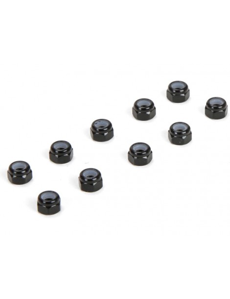M3 Aluminum Lock Nuts, Black (10)