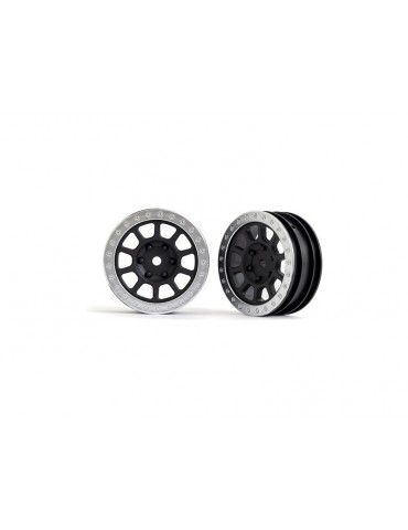 Traxxas Wheels 2.2", graphite gray, satin chrome beadlock (2) (front)