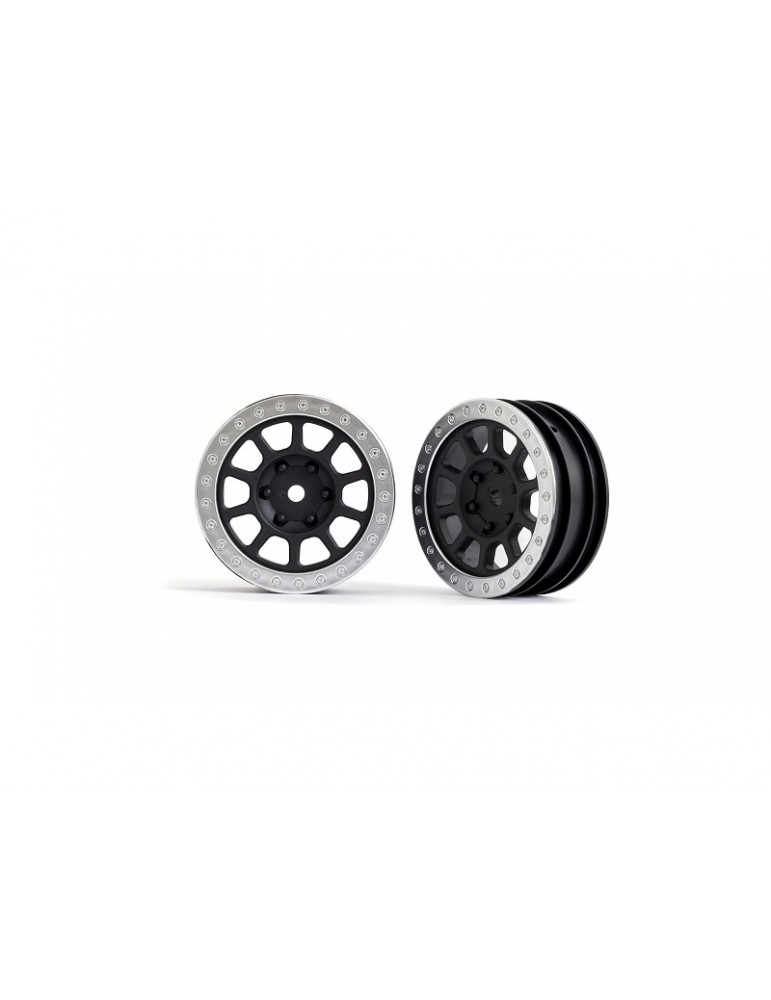 Traxxas Wheels 2.2", graphite gray, satin chrome beadlock (2) (front)