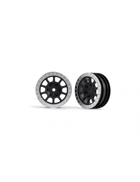 Traxxas Wheels 2.2", graphite gray, satin chrome beadlock (2) (front)