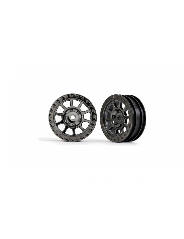 Traxxas Wheels 2.2", black chrome (2) (front)
