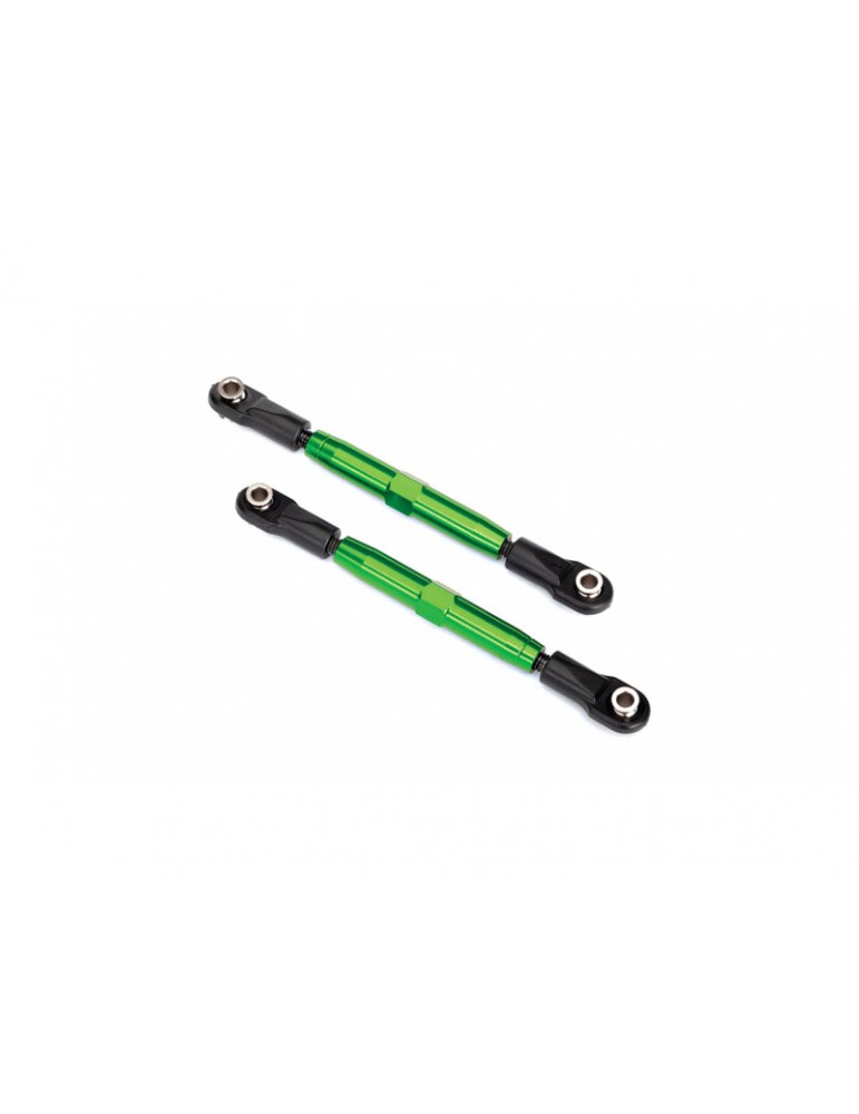 Traxxas Camber links, tubes, 7075-T6 aluminum (green-anodized) (73mm) (2)/ rod ends