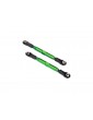 Traxxas Camber links, tubes, 7075-T6 aluminum (green-anodized) (73mm) (2)/ rod ends