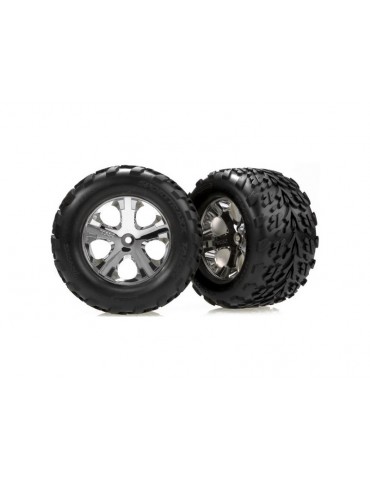 Traxxas Wheels 2.8", All-Star chrome wheels, 29mm, Talon tires, foam inserts (pair)