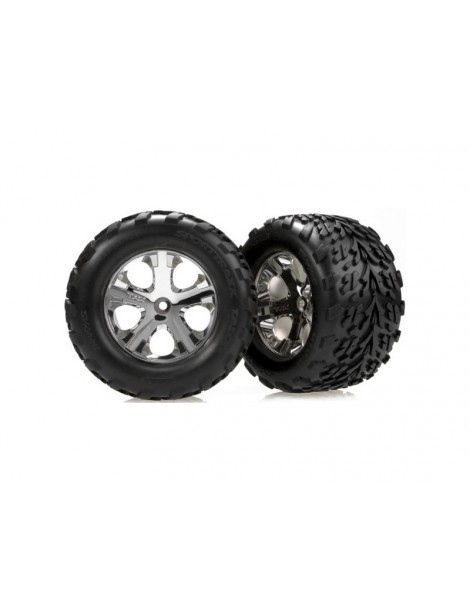 Traxxas Wheels 2.8", All-Star chrome wheels, 29mm, Talon tires, foam inserts (pair)