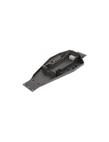 Traxxas Lower chassis (black) (166mm long battery compartment)