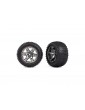 Traxxas Tires & wheels 2.8", RXT black chrome wheels, Alias tires (2) (2WD electric rear)