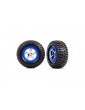 Traxxas Tires & wheels 2.2/3.0", SCT chrome/blue wheels, BFGoodrich KM2 tires (2) (2WD front)