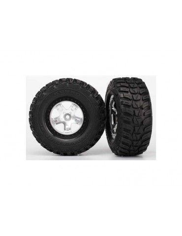 Traxxas Tires & wheels 2.2/3.0", SCT satin chrome-black wheel, Kumho tire (2) (4WD f/r, 2WD r)