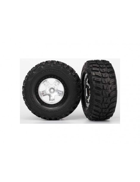Traxxas Tires & wheels 2.2/3.0", SCT satin chrome-black wheel, Kumho tire (2) (4WD f/r, 2WD r)