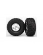 Traxxas Tires & wheels 2.2/3.0", SCT satin chrome-black wheel, Kumho tire (2) (4WD f/r, 2WD r)