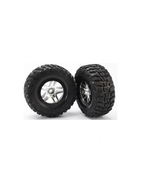 Traxxas Tires & wheels 2.2/3.0", SCT Split-Spoke satin chrome-black, Kumho tire (2) (2WD front)