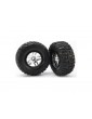 Traxxas Tires & wheels 2.2/3.0", SCT Split-Spoke satin chrome-black, Kumho tire (2) (2WD front)