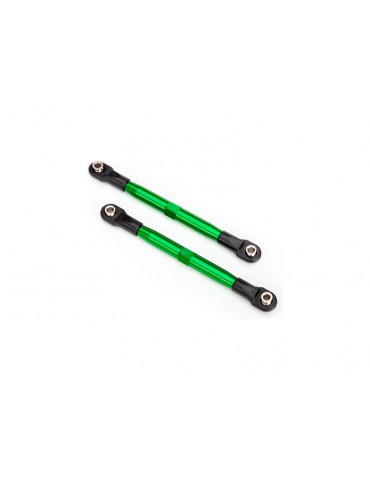 Traxxas Toe links, tubes, 7075-T6 aluminum (green-anodized) (87mm) (2)/ rod ends