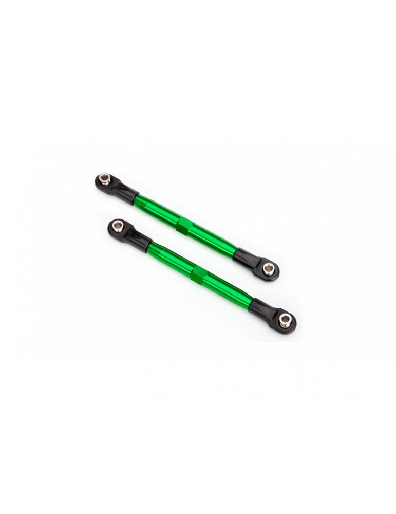 Traxxas Toe links, tubes, 7075-T6 aluminum (green-anodized) (87mm) (2)/ rod ends