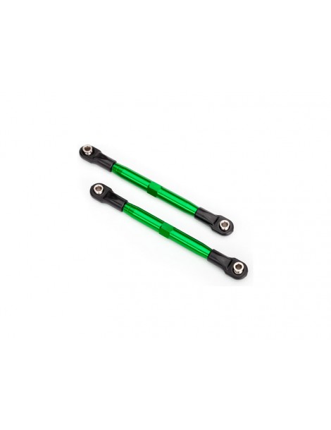 Traxxas Toe links, tubes, 7075-T6 aluminum (green-anodized) (87mm) (2)/ rod ends