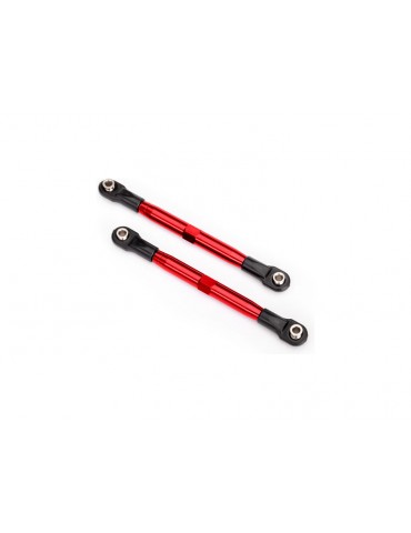 Traxxas Toe links, tubes, 7075-T6 aluminum (red-anodized) (87mm) (2)/ rod ends